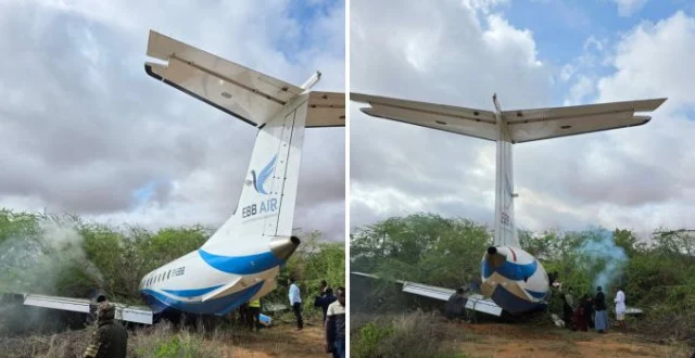 Plane overruns Mandera airstrip runway, crashes into vegetation