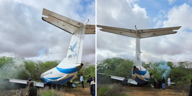 Plane overruns Mandera airstrip runway, crashes into vegetation