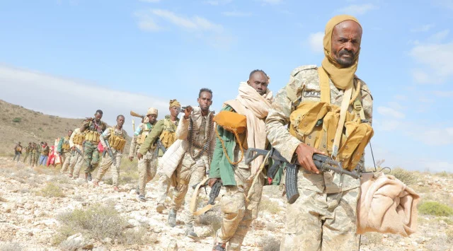 Puntland State displays ISIS fighter bodies after U.S. airstrike in Calmiskaad mountains