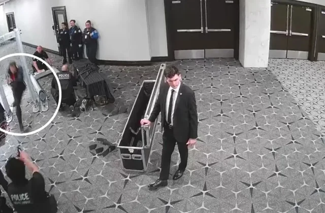 CCTV shows suspect in US gala shooting charging through security