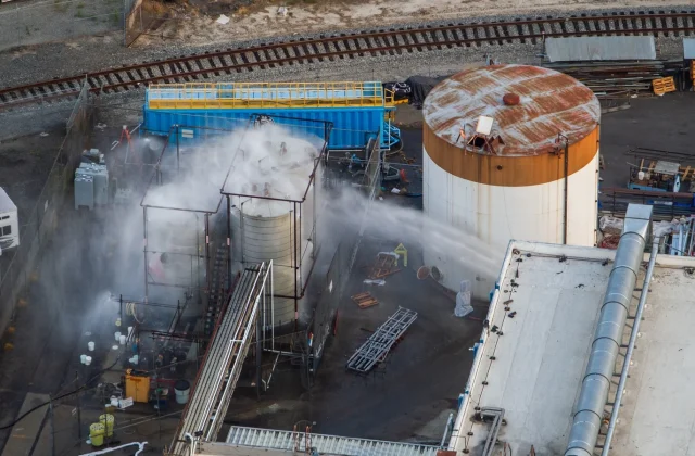Crack in Los Angeles chemical tank may reduce explosion threat