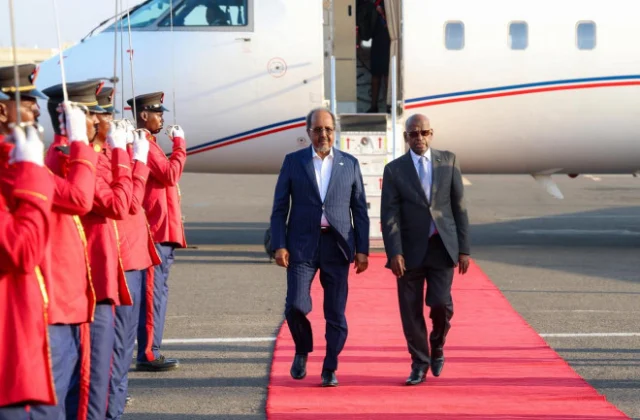 Somali President arrives in Djibouti for Guelleh inauguration