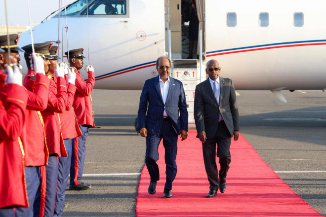 Somali President arrives in Djibouti for Guelleh inauguration