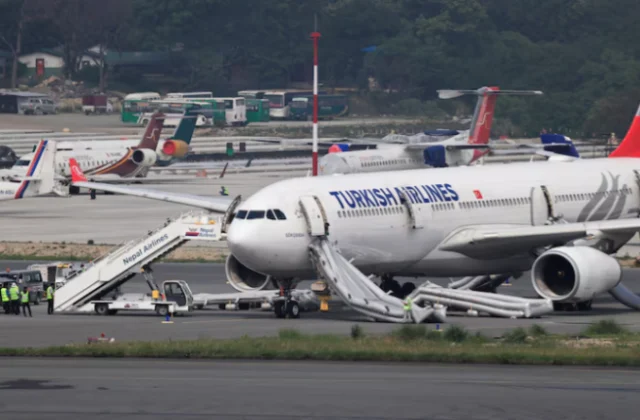 Turkish Airlines plane evacuated in Nepal after smoke seen from landing gear
