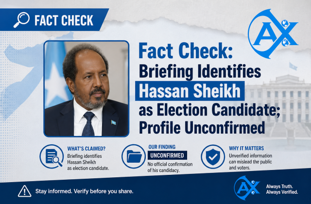 Briefing Identifies ‘Hassan Sheikh’ as Election Candidate; Profile Unconfirmed