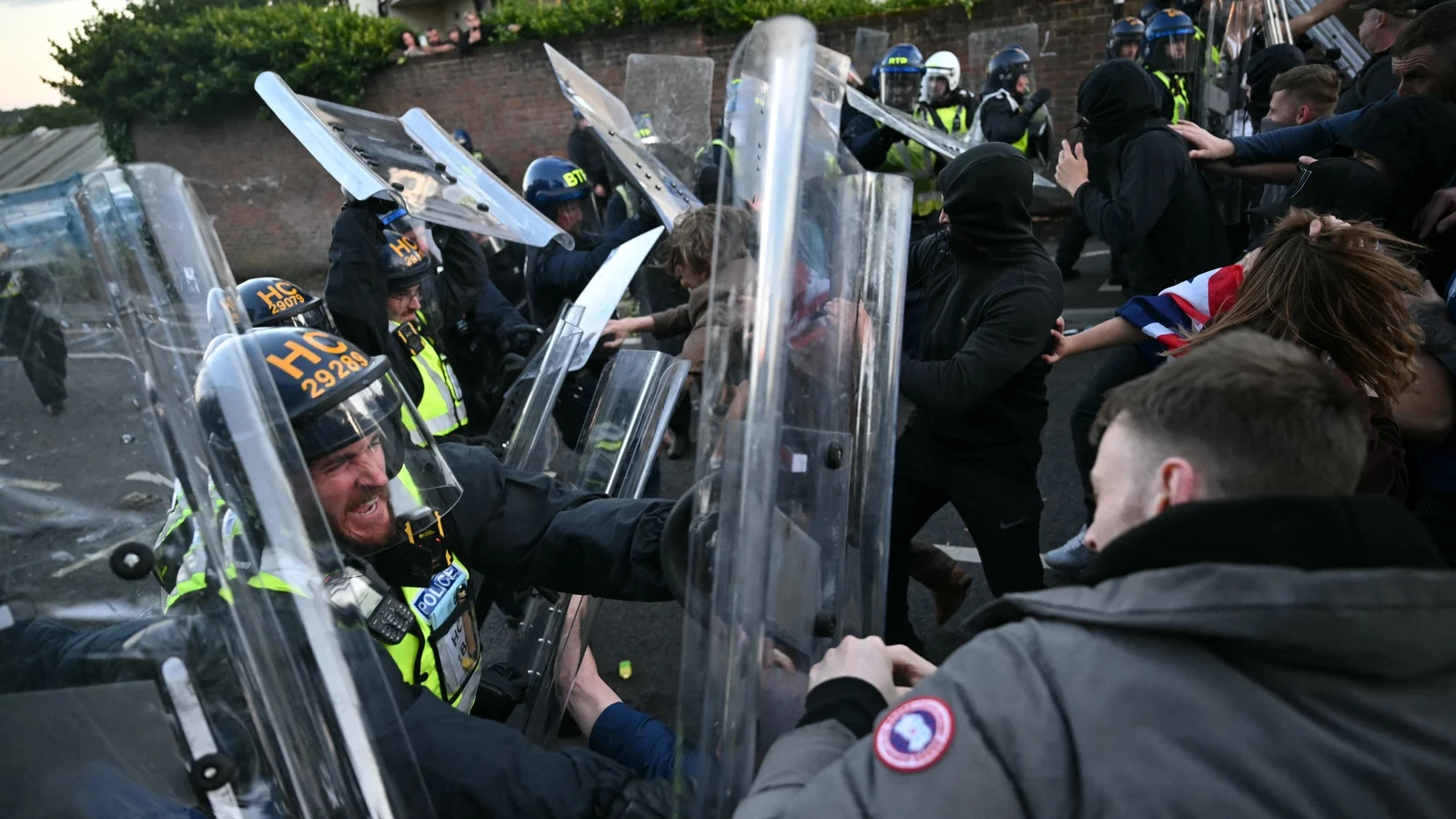 Protesters Clash With Police in England Over Nowak Murder