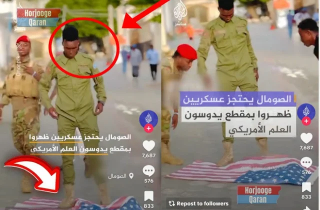 Somalia detains uniformed men filmed stepping on U.S. flag