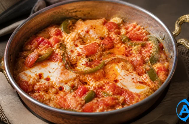 Menemen — Turkish Eggs with Tomatoes