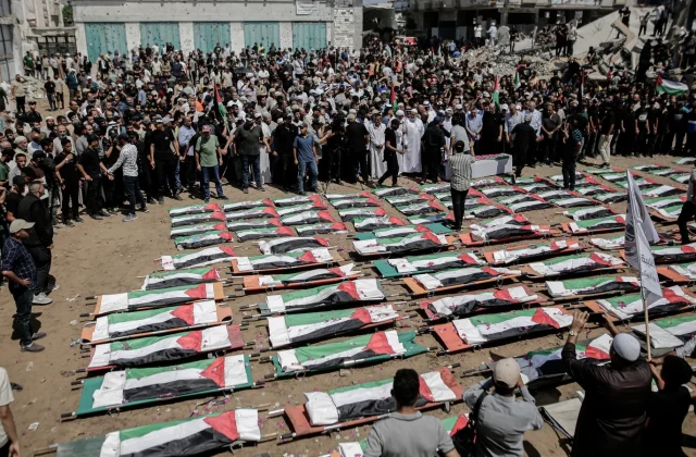 Gaza Holds Mass Funeral for Family Killed by Israel During War