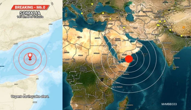 Magnitude 6.0 Earthquake Strikes Gulf of Aden Between Somalia and Yemen, USGS Says