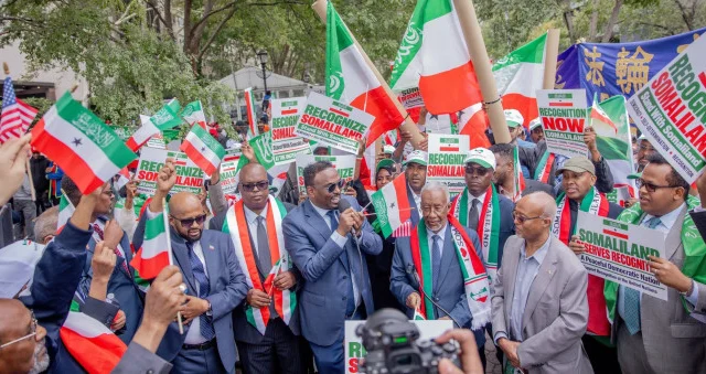 North Western State of Somalia Officials Rally Outside UN Headquarters Seeking International Recognition