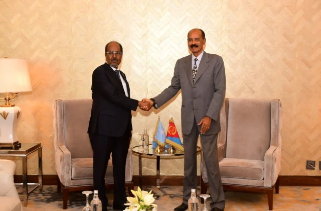 Eritrean President Isaias holds talks with Somali president